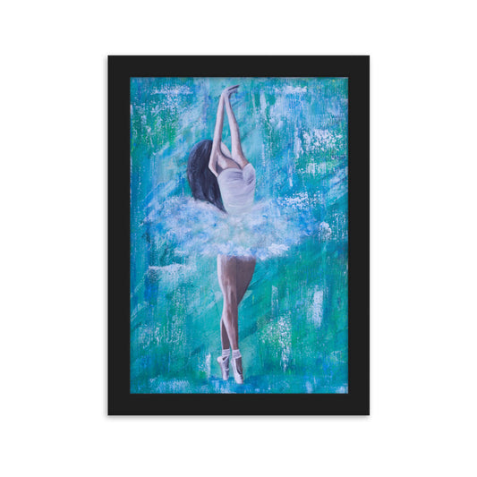 Acrylmalerei auf Poster eingerahmt- "Ballet dancer"