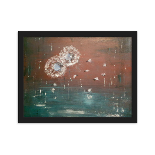 Acrylmalerei auf Poster eingerahmt-"Flying Dandelions"