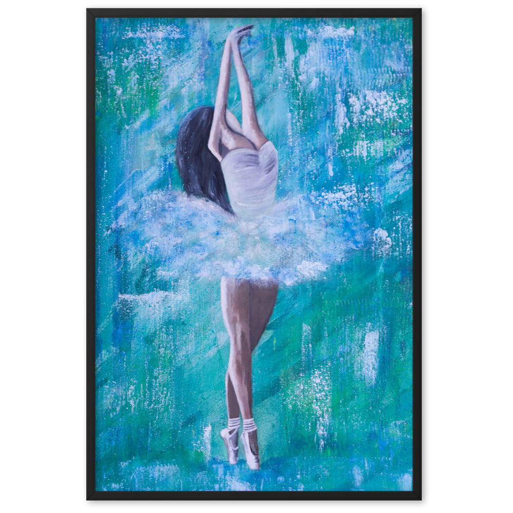 Acrylmalerei auf Poster eingerahmt- "Ballet dancer"