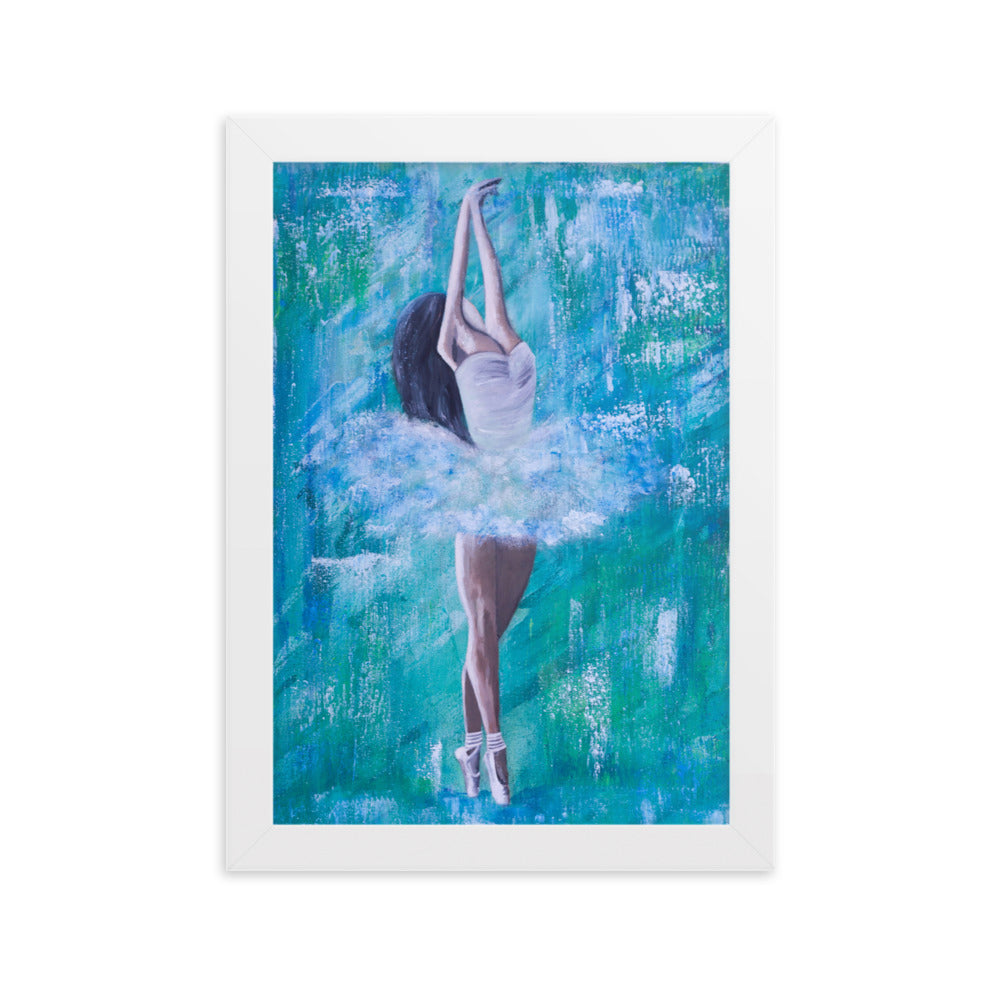 Acrylmalerei auf Poster eingerahmt- "Ballet dancer"