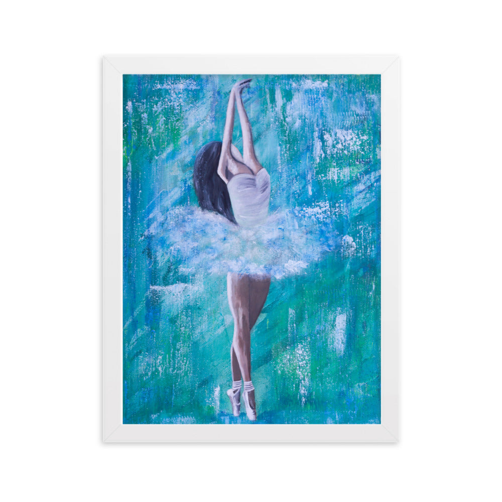 Acrylmalerei auf Poster eingerahmt- "Ballet dancer"