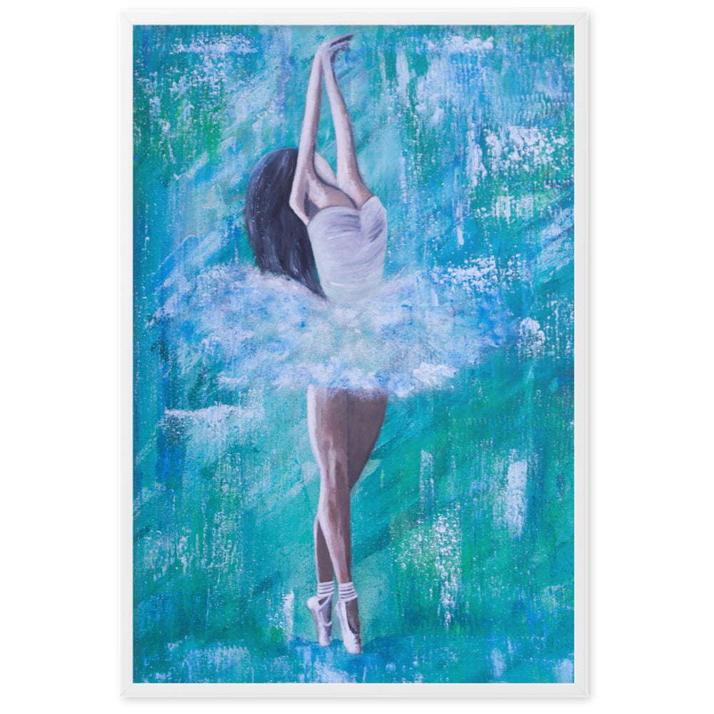 Acrylmalerei auf Poster eingerahmt- "Ballet dancer"