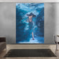 Acrylmalerei auf Poster-"Lady in blue"